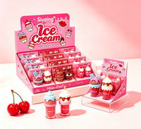 Huile repulpante pour les lèvres végane longue durée, hydratante et waterproof, effet brillant, en tubes emballages « Ice Cream Lip Gloss »