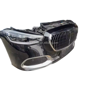 Parachoques delantero de repuesto de fibra de carbono negro de alta calidad, apto para Mercedes-Benz W223 Maybach S580 S680, con sistema de sujeción por tornillos, incluye faros antiniebla. - Product Image 2
