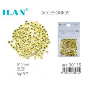 Borchie a corona in metallo ILAN 6x6mm placcate oro per accessori artigianali - Product Image 1