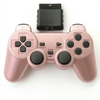 Manette de jeu P2 sans fil 2,4 G avec double vibration, couleur transparente, boutons flocon de neige