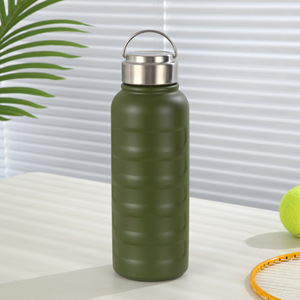 Logo personnalisé 750ml 1000ml Tasse en acier inoxydable 304 à double paroi Bouteille d'eau de sport de grande capacité avec poignée - Product Image 3