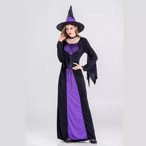 <span class=keywords><strong>Costume</strong></span> de sorcière méchante pour femmes de <span class=keywords><strong>maison</strong></span> colorée robe classique de sorcière longue violette - Product Image 1