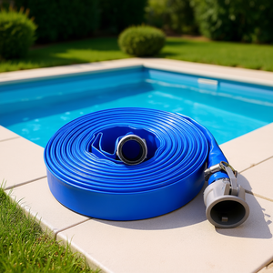 Manguera Plana de PVC Azul de 2 Pulgadas x 100 Pies para Retrolavado de Piscinas, Descarga de Agua, Bombas y Riego de Jardín, Duradera - Product Image 2