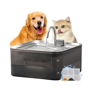 1.8 gal/236oz/7L fontaines <span class=keywords><strong>à</strong></span> <span class=keywords><strong>eau</strong></span> ultra silencieuses en acier inoxydable ABS Kitty système de filtre <span class=keywords><strong>à</strong></span> 4 étages multi-chat/chien maison - Product Image 1