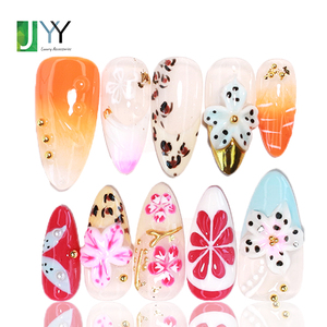 Faux ongles en acrylique 3D de luxe, faits main, en forme d'amande, personnalisés, en vrac, pour pose rapide - Product Image 1