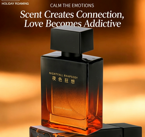 Flacon de parfum carré noir en verre, dégradé ambre, contenant de parfum, emballage cosmétique minimaliste - Product Image 1