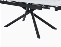 Mesa de Comedor Extensible Gris Moderna con Diseño Elegante y Patas Estables para Uso en el Hogar, Hotel y Oficina