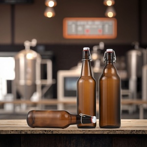 Bán Buôn 12 Oz 330Ml 500Ml 750Ml 1 Lít Lật Top Hổ Phách Glass Bia Chai Nâu Chai Nước Giải Khát Với Swing Top Nắp - Product Image 5