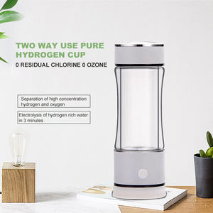 OEM Portable 380ML <span class=keywords><strong>Rechargeable</strong></span> Riche En Hydrogène <span class=keywords><strong>Bouteille</strong></span> D'eau Alcaline 3 Minutes Ioniseur SPE PEM En Alliage De Zinc Fond Verre Matériel - Product Image 2