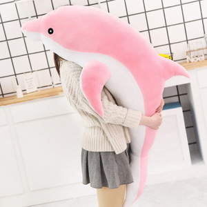 Maßgefertigte Große Weiche Delfin-Puppe Meerestier-Plüschtier Cartoon-Sofakissen Blau/Rosa/Grau Puppe Geburtstagsgeschenke für Kinder Mädchen Jungen - Product Image 3