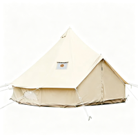 Tienda de campaña estilo yurta mongola para glamping, con ventanas de malla de algodón transpirable y protección UV para el verano, ideal para escapadas familiares.