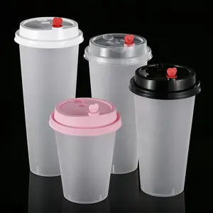 Gobelet d'injection plastique PP personnalisé 360ml 500ml 600ml 700ml Tasses givrées mates pour thé à bulles Boba