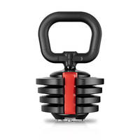 Ensemble de kettlebells réglables Vinique Fitness 10 kg (21 lb) 12 niveaux Rouge/Noir pour entraînement de force à domicile