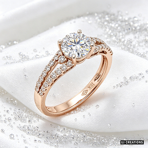 Custom S925/10K/14K/18K Solid Gold 1 Carat Round Lab Grown Diamond IGI Certified Wedding Party <b>Ring</b> VVS-VS Quality Brilliant Cut - Product Image 2