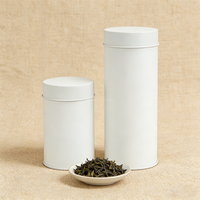 Boîte en fer blanc à double couvercle scellable de qualité alimentaire, conteneur personnalisé avec logo pour thé en vrac, café, matcha, poudre de chocolat, emballage métallique