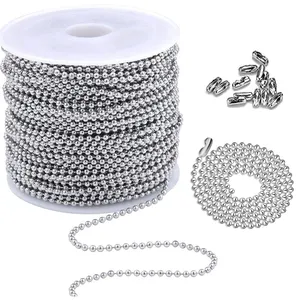 Großhandel Edelstahl kugel, Kette Vorhang Metall Schlüssel anhänger für Schmuck Halskette Silber Perlenkette/