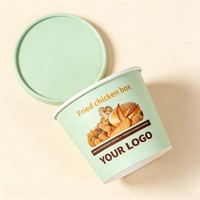 Bols à poulet frit personnalisés avec couvercle, seau alimentaire, bols en papier biodégradables résistants à la graisse de qualité alimentaire