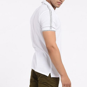 Haute qualité 100% coton bande fil hommes Polo T-Shirt Logo personnalisé respirant Style décontracté à manches courtes - Product Image 4