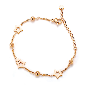 Fabrik Preis Großhandel Mode Phantasie Armband Set 18K <span class=keywords><strong>Gold</strong></span> Überzogene Sterne Hand Kette Armband Mode-Design Für Mädchen Und frauen - Product Image 1