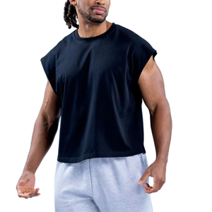 Custom Men's Casual Sleeveless Muscle Tank Top Gym Workout Eco-Friendly Breathable Cotton Loose Fit OEM Wholesale - Product Image 4