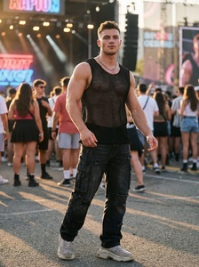 Canotte da uomo per feste, magliette nere in rete trasparente senza maniche, t-shirt attillate a effetto muscolare, <span class=keywords><strong>gilet</strong></span> estivi da uomo per discoteca - Product Image 2