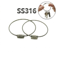 Porte-clés en câble d'acier inoxydable 316, robuste, résistant à la rouille, pour le camping et la pêche en plein air