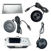 Chargeur sans fil rapide 15W à prix d'usine, vente chaude, pour table de chevet, mobilier d'hôtel, avec design profilé bas