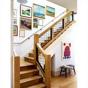 Prima Compact Loft <span class=keywords><strong>Escaleras</strong></span> Patrón de flores Escalera L moderna Escalera prefabricada para espacios pequeños y apartamentos Barandilla de hierro - Product Image 1