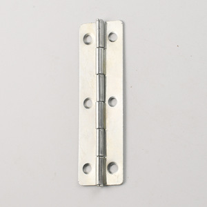 Flat Hinge 100mm Long Nickel Plated <b>Silver</b> 6 Hole For Wooden <b>Box</b> Gift Craft Packaging Accessories - Product Image 1