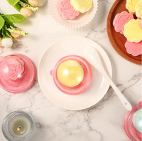 Récipient à muffins dôme rose simple Boîte à gâteaux blister en plastique PET pour mariage Anniversaire Fromage Pâtisserie Dessert Emballage de fruits