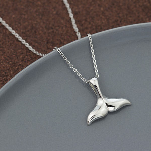Go Party – collier pendentif queue de baleine en acier inoxydable, chaîne en cuivre, queue de <span class=keywords><strong>sirène</strong></span>, queue de dauphin, breloque, colliers ras du cou pour femmes - Product Image 3