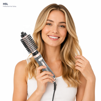 Brosse coiffante à air chaud 1000W avec moteur DC, 3 vitesses, fonction air froid, ionique, brosse ronde rotative 38mm 50mm, cordon pivotant à 360°, OEM ODM