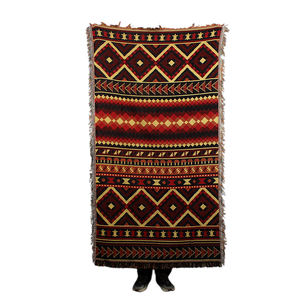 도매 신상 재활용 면 & 폴리에스터 태피스트리 자카드 직조 담요 사계절용 휴대용 호텔용 - Product Image 1