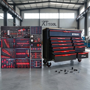 Armoire à outils <span class=keywords><strong>en</strong></span> acier RT TOOL à 12 tiroirs, établi <span class=keywords><strong>en</strong></span> <span class=keywords><strong>bois</strong></span> massif, glissières à roulements à billes, verrouillage à clé, roulettes avec frein, <span class=keywords><strong>rangement</strong></span> d'<span class=keywords><strong>atelier</strong></span> - Product Image 4