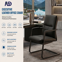 Fauteuil de conférence exécutif de luxe en cuir avec base chromée, réglable, rembourrage épais, pour bureau à domicile et salle de réunion