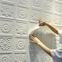 Papier peint auto-adhésif 3D en mousse XPE, design floral rustique pour chambres et salons, imperméable et résistant à l'humidité