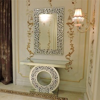 Console de Table miroir en diamant écrasé, ensemble de luxe avec un ensemble de miroirs, nouvelle collection 2020