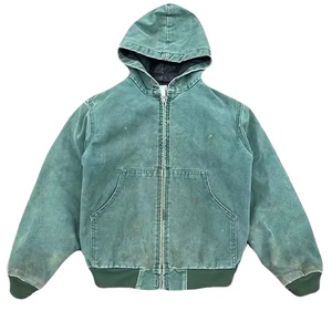 Nouveaux sweats à capuche pour hommes en couleur unie, de haute qualité, surdimensionnés, à épaules tombantes, lavés à l'acide, avec fermeture éclair - Product Image 1
