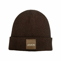 Casquette unisexe pour adultes LEMON 100% acrylique, tricotée à la machine, à rayures géométriques, avec appliqué imprimé, décontractée, pour les voyages, l'hiver