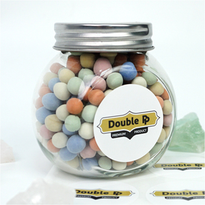 Autocollants personnalisés en <span class=keywords><strong>PVC</strong></span>/PE/PET, adhésif permanent résistant, imperméable, étiquettes de logo pour bocaux en verre, bouteilles de bonbons, emballages alimentaires - Product Image 4
