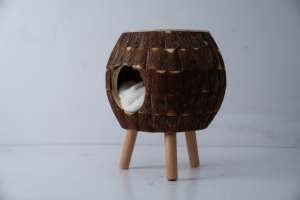 Rahat yükseltilmiş kedi yatak Pet kedi evi kürklü arkadaşlar için rahat yatak Rattan artefakt kedi evi - Product Image 6