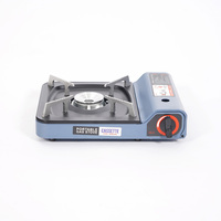 Réchaud à gaz portable écologique pour camping randonnée allumage coupe-vent éclairage continu accessoires de réchaud de camping bleu