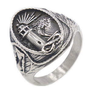ODM océan bijoux Vintage noir acier inoxydable hommes orientation Viking bateau retour <span class=keywords><strong>maison</strong></span> lumière <span class=keywords><strong>maison</strong></span> bagues hommes - Product Image 2