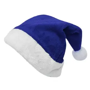 Topi Natal dekorasi rumah ornamen natal Navidad perlengkapan pesta merah biru mewah topi Santa Natal