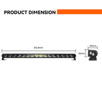 Barre lumineuse LED 12/22/32/42 pouces, lumière de position ambre, homologuée Emark, IP68, 12V 24V, barre lumineuse tout-terrain
