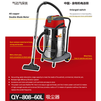 Aspirateur industriel à haute puissance et à grande capacité, 60L, 1800W, humide et sec, nettoyage polyvalent pour les sols et les surfaces