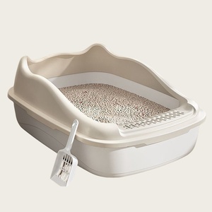 Grande litière pour chat semi-fermée en plastique, facile à nettoyer, anti-éclaboussures, contrôle des odeurs avec pelle, grande capacité, toilette pour animaux de compagnie pour chats - Product Image 3