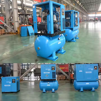Compresseur d'air à vis monophasé industriel portable 3kw 8bar avec réservoir d'air moteur 5hp SPM-3T composant de base lubrifié inclus