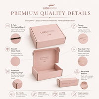 Boîte à maquillage personnalisée, emballages en papier, kits d'extensions de cils, emballages cosmétiques et de parfums, boîtes à cils roses, logo personnalisé