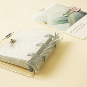 Korean Style Cute Student Binder <strong>Notebooks</strong> Transparent PVC Mini 3-Holes Loose-leaf A7/A5 Spiral Diary Refillable Stationery Box - Product Image 3